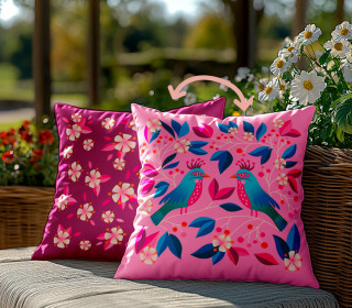 Genähtes Kissen inkl. Inlet - Spring Birds - Vögel - Hamburger Liebe - Mein Hanseherz