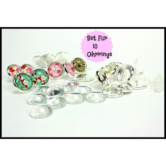 10 Ohrringe Stecker - DIY Set - zum selbermachen