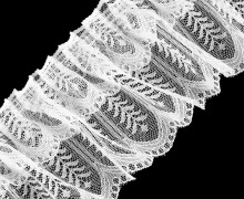 1m Geraffte Nylonspitze - Rüsche - Elastisch - 8,5cm - Weiß