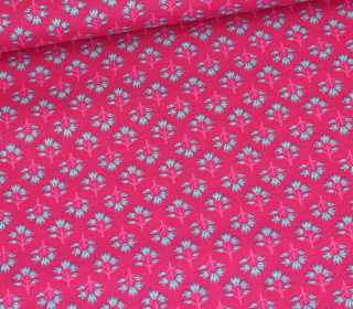 Baumwolle - Webware - Summer Feeling - Kleine Zweige - Fuchsia
