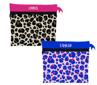 DIY-Nähset - 2 Wetbags - Softshell - Leo Love - Pink/Royalblau