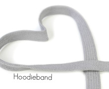 1m flache Kordel - Hoodieband - Kapuzenband - Hellgrau