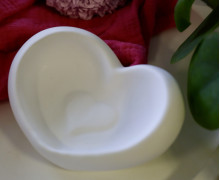 Silikon - Gießform - Kleines Herz - Seifenschale - Dekoschale - z.B. für Kerzen-Sandgranulat - vielfältig nutzbar