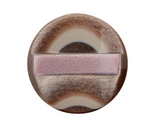 1 Polyesterknopf - Rund - 18mm - Öse - Erhaben - Muster - Braun/Altrosa