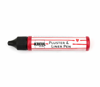 1 3D-Effektfarbstift - Pluster & Liner Pen - Feine Malspitze - 29ml - KREUL - Rubinrot (49808)