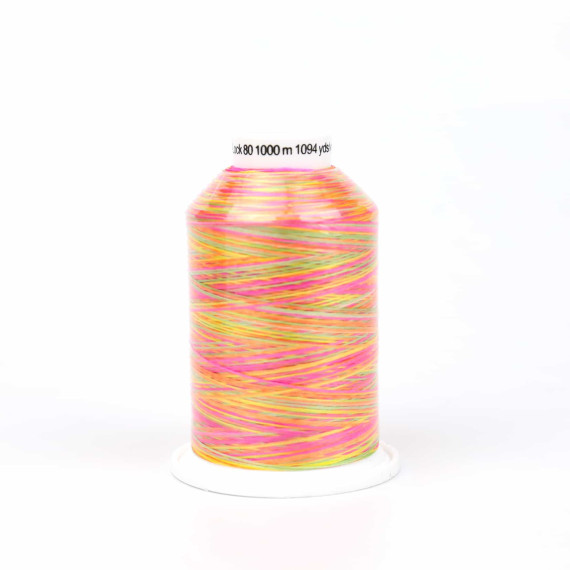 Gütermann Garn - Bulky Lock Multicolor - Bauschgarn No.80 - 1000m - Orange/Pink