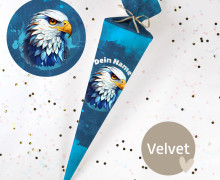 DIY-Nähset Schultüte - Cooler Falke - Velvet - zum selber Nähen