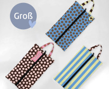 DIY-Nähset - 3 Schuhbeutel - GROß (bis Gr. 45) - Dots and Stripes - Outdoorstoff - abby and amy