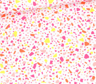 Outdoorstoff - Terrazzo Love - Pink/Orange/Gelb - Weiß - studio.mARTinchen - abby and amy