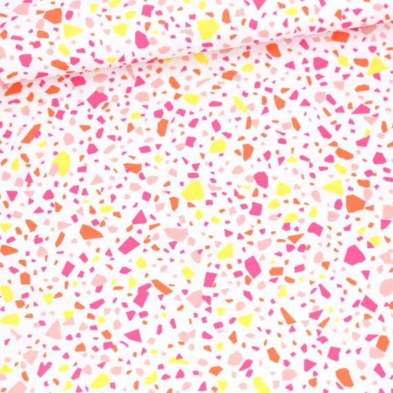Outdoorstoff - Terrazzo Love - Pink/Orange/Gelb - Weiß - studio.mARTinchen - abby and amy