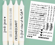 DIN A4 - Kerzen-Tattoofolie - Freundschaft - für Kerzen / Keramik