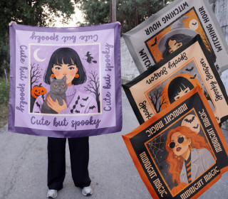 DIY-Nähset Tücher - Konfigurator - Halloween Girls - personalisiert