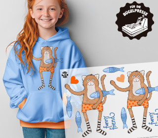 Onkel Bo's Bügelbilder - DIN A4 - Funny Friend - Katze - ela ideen - BIG