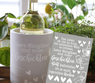 Neon Rub-On Sticker - Das Leben ist zu kurz für schlechten Wein - Weiß - Tante Henni Rubon - vielfältig nutzbar