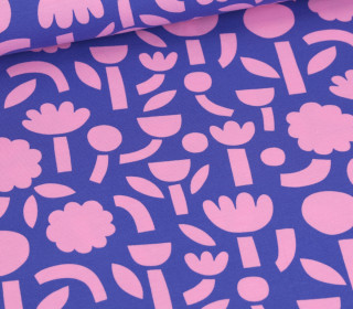 Bio Jersey - JENNIFER BOURON - Tetris Flowers - Royalblau
