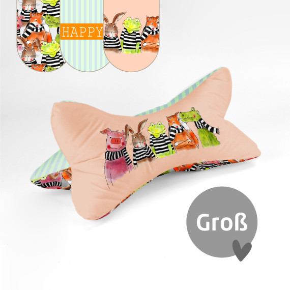 DIY-Nähset - Leseknochen - Groß - fröhliche Tierfreunde - happy day - ela ideen - Velvet - abby and amy