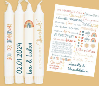 DIN A4 - Tattoofolie - Sternenkinder - Bunt - für Kerzen / Keramik