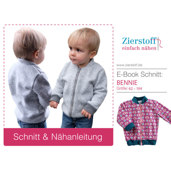 E-BOOK – Collegejacke mit teilbarem Reißverschluss “Bennie”, GR. 62 – 104
