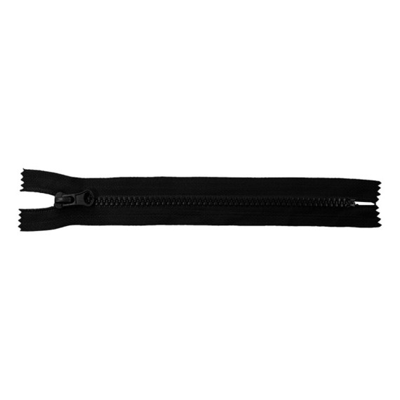 1 Polyesterreißverschluss - 20cm - Nicht Teilbar - Schwarz