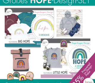 Little HOPE und Big HOPE - Großes Paket - Regenbogen - Plotterdatei - Design formenfroh - dxf + svg + jpg