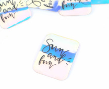 1 HOLO LABEL - Einhornfolie - Bedruckt - Sun and fun