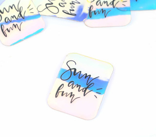 1 HOLO LABEL - Einhornfolie - Bedruckt - Sun and fun
