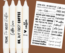 DIN A4 - Tattoofolie - Coffee Lover - für Kerzen / Keramik