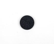 1 Baumwoll/Polyesterknopf - Rund - 25mm - 2-Loch - Recycelt - Schwarz