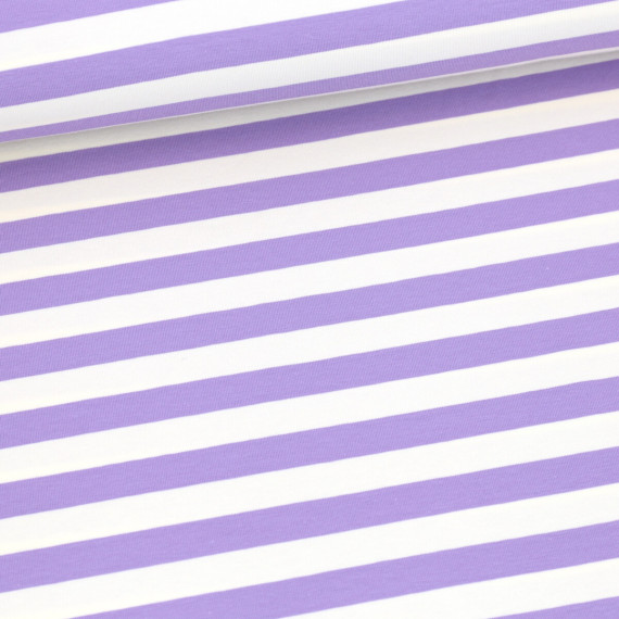 Bio-Jersey - Summer Stripes - Flieder/Warmweiß - Hamburger Liebe