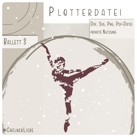 Plotterdatei Ballett-Tänzerin 3 - Dynamische Tänzerin im modernen Grunge-Stil