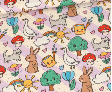 Jersey - Spring Day - Streifen - Creme - Bio-Qualität - abby and me