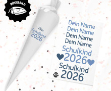 Onkel Bo's Bügelbilder - DIN A5 - Schulkind - Dein Name - CandelaBold - Blau