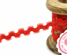1 Meter Gummi - Zierborte - Wellen - Schlaufen - Ziergummi - 15mm - Rot