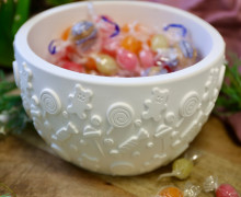 Silikon - Gießform - Dekoschale Candy Kiss - Cherry Picking Süßigkeiten - Kerzenschale - Pflanzschale - vielfältig nutzbar