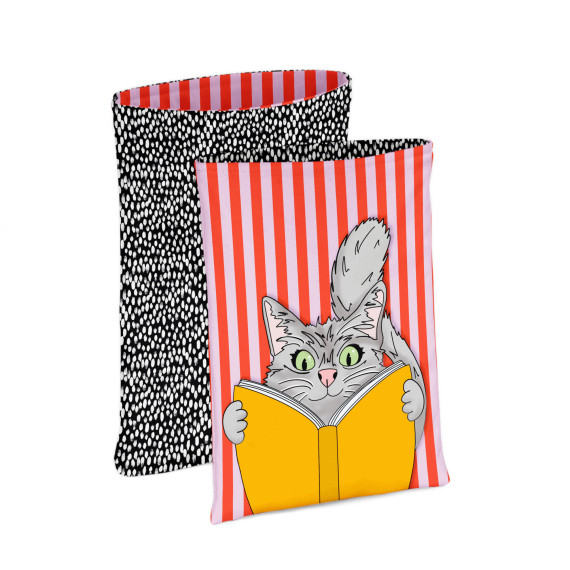DIY-NÄHSET - Buchtasche - I Am A Booklover - Cat - Cherry Picking - Softshell - abby and amy