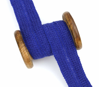 1 Meter Einfassband - Wolltresse - Falztresse - 30mm - Uni - Blau