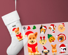 Onkel Bo's Bügelbilder - DIN A4 - Hunde-Weihnachten