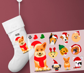 Onkel Bo's Bügelbilder - DIN A4 - Hunde-Weihnachten