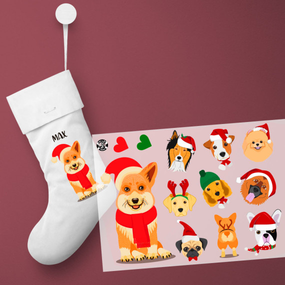 Onkel Bo's Bügelbilder - DIN A4 - Hunde-Weihnachten