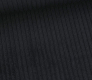 Minky - Kuschelfleece - Breite Rippen - Uni - Schwarz