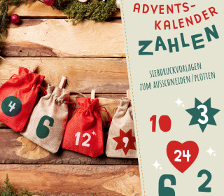 FREEBIE - Adventskalender Zahlen - Siebdruck Vorlagen