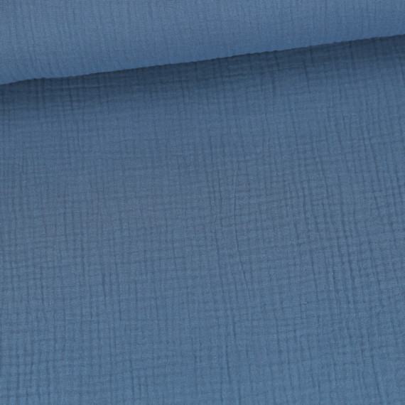 Musselin - Muslin - Double Gauze - 125g - Uni - Schnuffeltuch - Windeltuch - Taubenblau