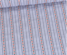 Baumwolle - Webware - Jacquard Hearts - Mini Karomuster - Weiß