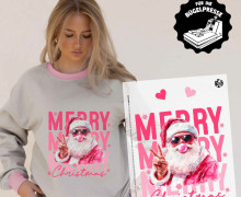 Onkel Bo's Bügelbilder - DIN A4 - Merry Merry Merry Christmas - Weihnachtsmann - BIG
