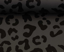 2.WAHL - Kunstleder - Fashionstoff - Happy Leo - Cherry Picking - Dunkelgrau/Schwarz