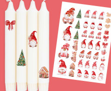 DIN A4 - Tattoofolie - Gracious Gnomes - für Kerzen / Keramik - Weihnachten