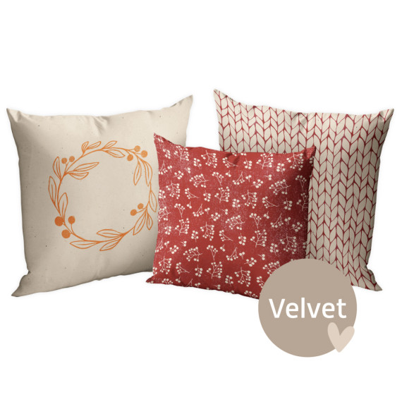 Kissenstoff - DIY - Kissen-Set - Weihnachtswunder - Winterbeeren - Lausemia Design Studio - Velvet - abby and amy