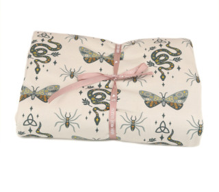 2,45m Zuschnitt - Modal Jersey - Witches Brew - Snakes - Hellgrau - abby and me