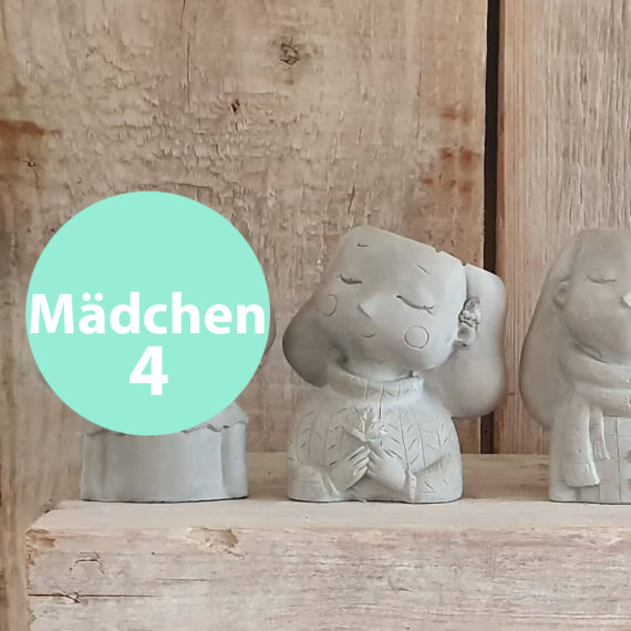 Silikon - Gießform - Pflanztopf - Kerzenhalter - für Teelichter - Mädchen & Junge - Mädchen 4 - vielfältig nutzbar