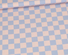Jersey - Grid-Style - Karomuster - Fliederblau/Pastellapricot - Bio-Qualität - abby and me